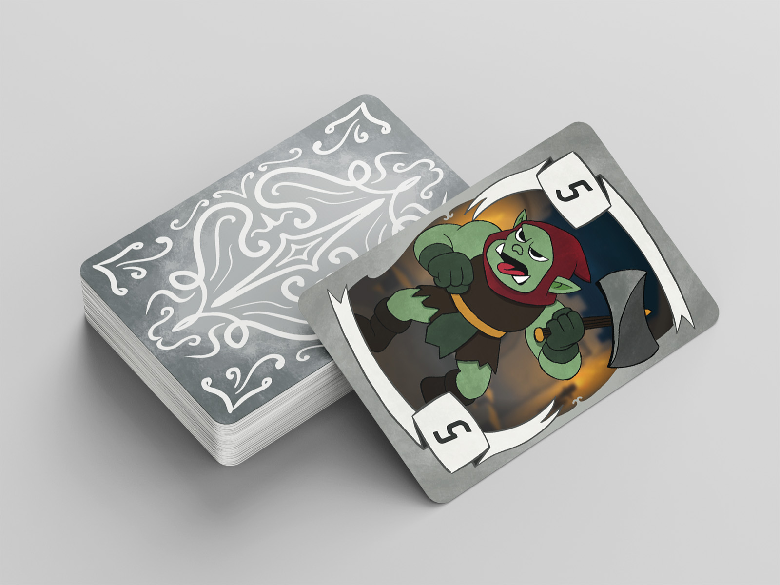 Patagón — mazo gris anverso y reverso